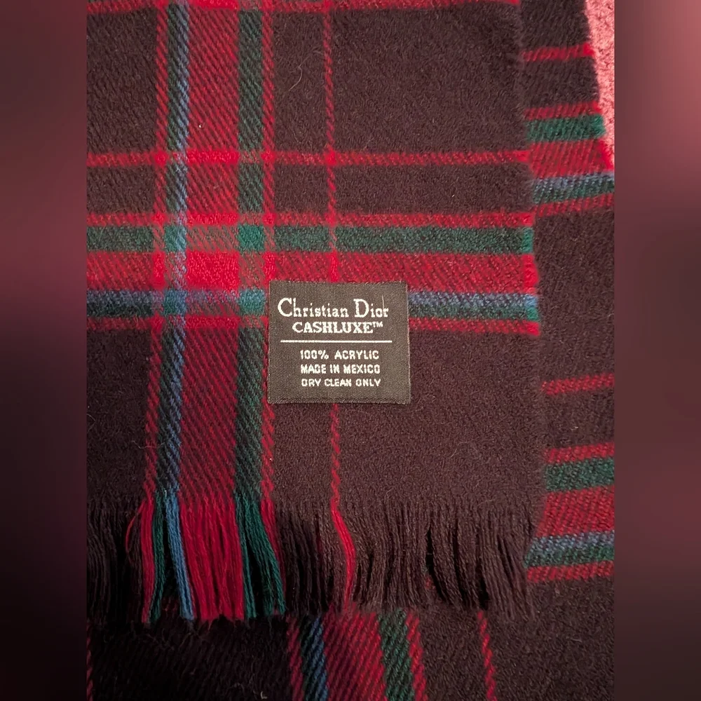 Christian Dior Plaid Winter Scarf - Picture 2 of 2